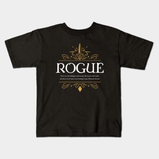 RPG Rogue Rogues WoW Dungeons Crawler and Dragons Slayer Kids T-Shirt